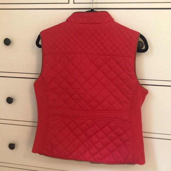 Bright Pink Puffer Vest w/ Suede Details - Picture 3 of 10